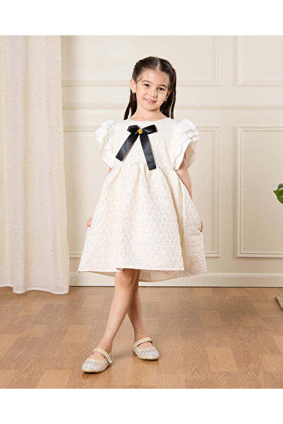 REDTAG Girls Beige Embellished Dress