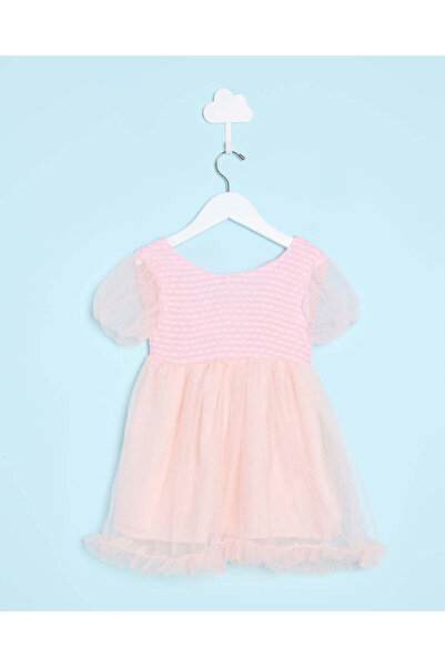 REDTAG Infant Girls Pink Striped Dress