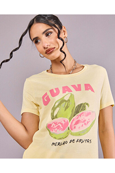 REDTAG Women Yellow Printed T-Shirt