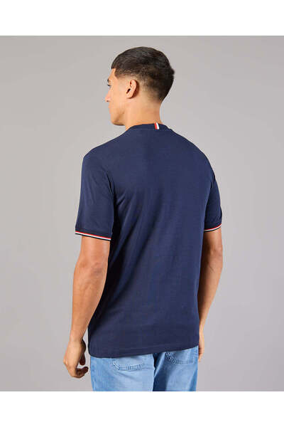 REDTAG Men Navy Embellished T-Shirt
