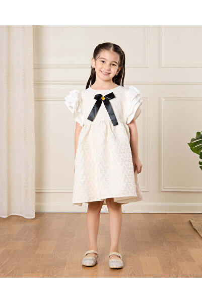 REDTAG Girls Beige Embellished Dress