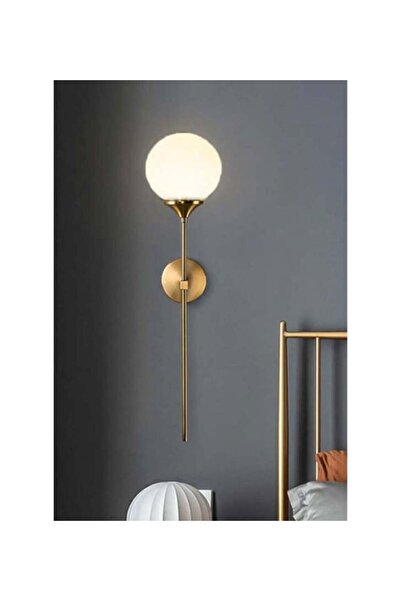 Aydınlatma Dünyam Modern Tasarım Pilli Aplik 1 Adet Tak Çalıştır Duvar Camlı Aplik Eskitme Bal Camlı