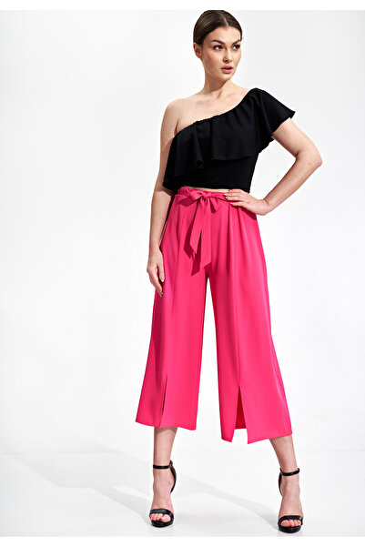Figl Women's culottes - elegant pink pants for women M860 size XL