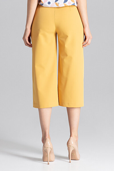 Figl Women's culottes - Yellow 7/8 wide leg pants M655 size S