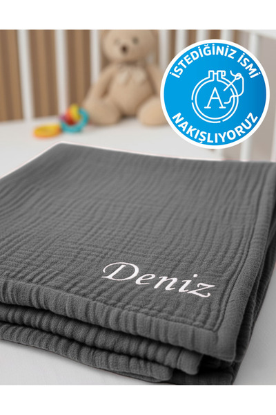 destinyhometex (İstediğiniz ismi yazıyoruz) %100 Pamuk 4 Kat Muslin 100x120 C...