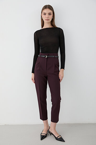 JASTE Women's High Waist Pleated Fabric Pants