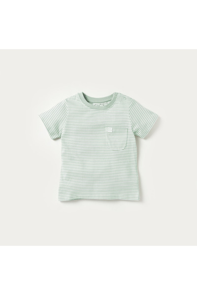 Juniors Crocodile Applique Dungaree and Striped T-shirt
