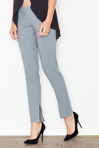 Figl Women's trousers with slits on the legs, gray M474, size S