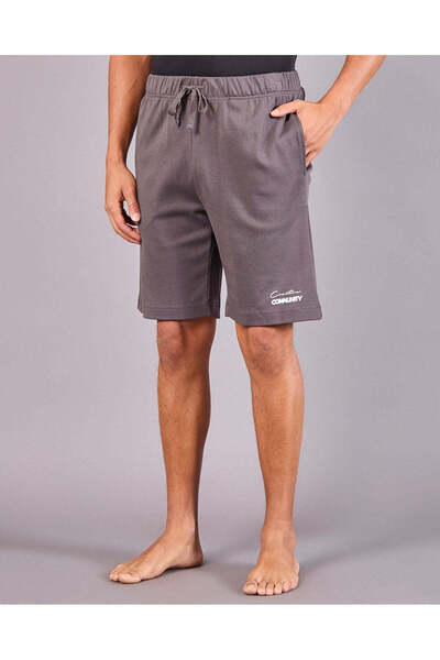 REDTAG Men Black And Charcoal Printed Pyjama Set (2 Piece)