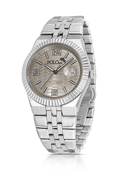 Polo Air Double Clip Lens Calendar Men's Wristwatch Silver Metallic Color Pl-7030E7X