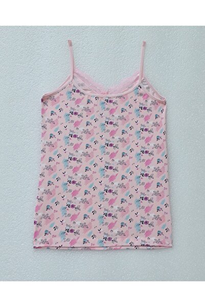 Modamorfo Floral Patterned Lace Strap Tank Top - Powder