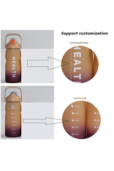 zola Extra large water bottle with straw, locking lid, 1500 ml, ml marker, BPA free