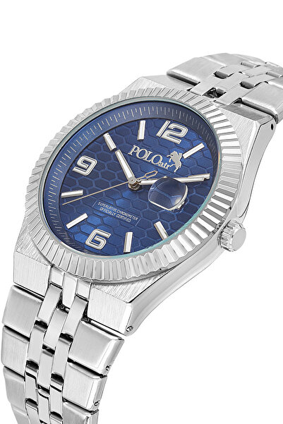 Polo Air Çift Klips Mercek Takvimli Erkek Kol Saati Gümüş Lacivert Renk PL-70...