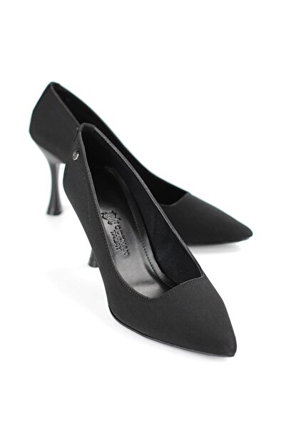 Gökhan Talay Jimena Flexible Soft Non-Slip Sole (8 cm) Black Suede Women's Heeled Shoes