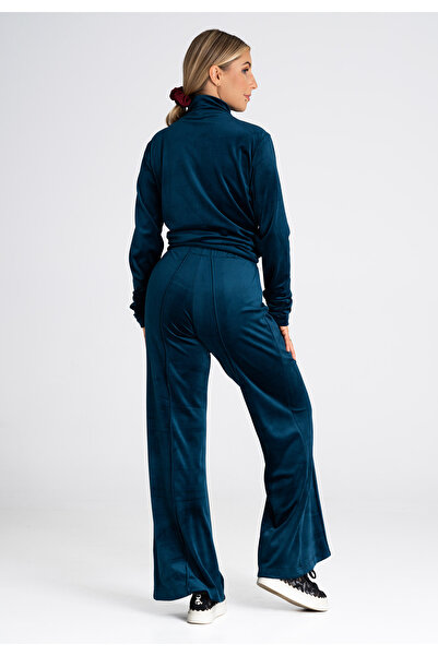 Figl Velvet sweatpants - navy blue wide leg pants M966 size S