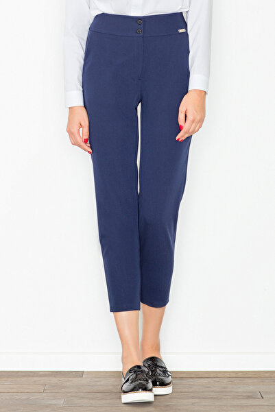 Figl Elegant women's trousers made of navy blue fabric M529 size M