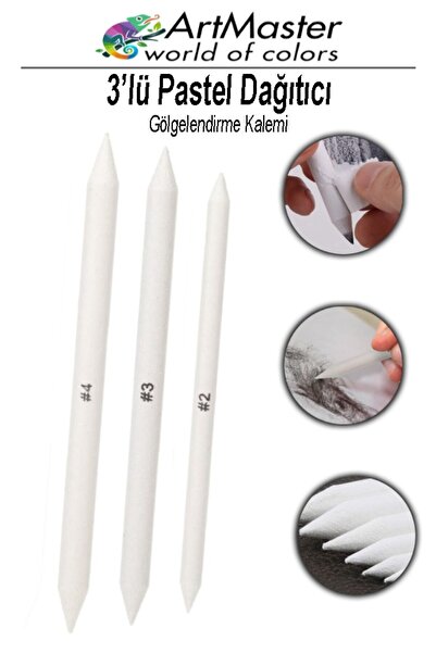 Artmaster Gölgelendirme Kalemi Pastel Dağıtıcı 3 Lü 1 Paket Dağıtıcı Kalem Ka...