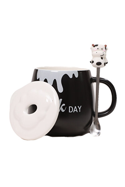 pumikaia Coffee mug with lid and spoon