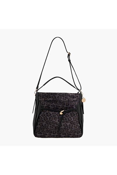 Marina Galanti حقيبة توت بنقشة حيوانية مع حزام قابل للفصل