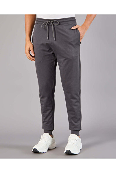 REDTAG Men Charcoal Basic Track Pants