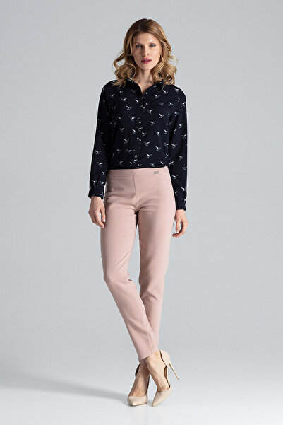 Figl High waisted slim fit pants - pink pants for women M328 size S