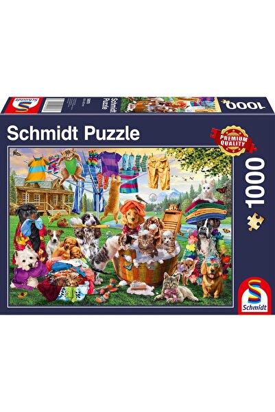 Schmidt Puzzle Schmidt: Gradina nebuna a animalelor de companie, 1000 piese