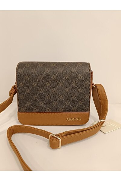 Armine Modern Practical Dotted Women's Shoulder Bag Brown