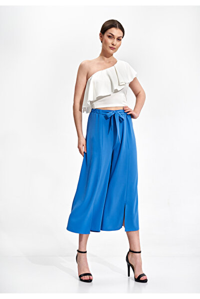 Figl Women's culottes - elegant women's blue trousers M860 size M