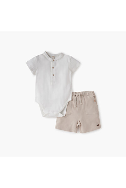 giggles Striped Bodysuit and Shorts Set