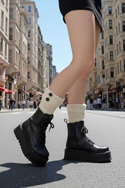 Trenderrs Γυναικείο πλεκτό κολάν με μοτίβο με κουμπιά