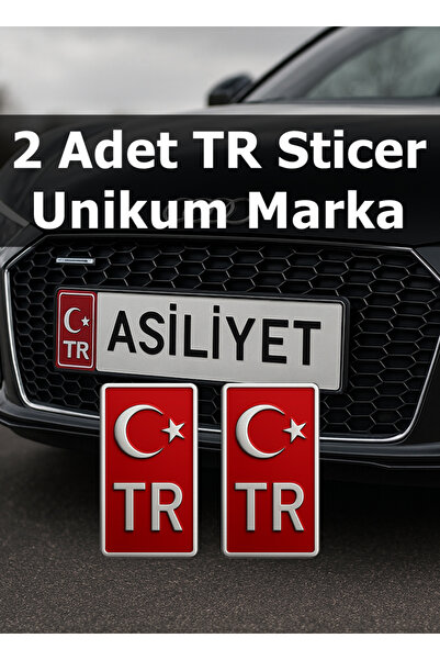 Unikum Ford Courier Uyumlu Kabartmalı Yapışkanlı 2 Adet TR Plaka Sticker