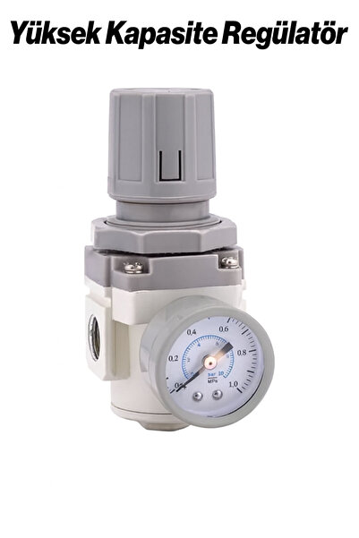 Badem10 ISAIAH 1" Yüksek Kapasite Pnömatik Hava Regülatörü Su Tutucu Filtre E...