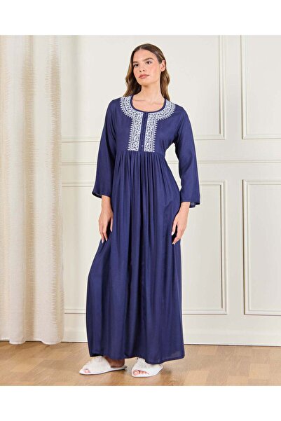 REDTAG Women Navy Embellished Nightgown