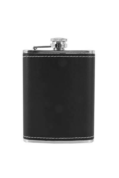 zola Pocket metal bottle, for drinking, black, 270 ml, stainless steel, 14.7x9.5 cm