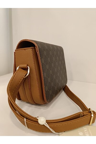 Armine Modern Practical Dotted Women's Shoulder Bag Brown