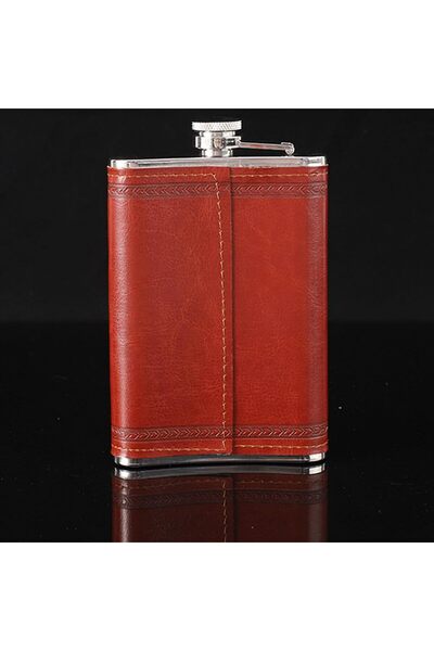 zola Metal pocket bottle,for hardness, brown, 240 ml, 13.5x9 cm