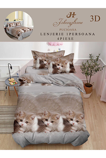 FIONNA.RO 3D Satin Cotton Underwear 1 Person - Grey Kittens