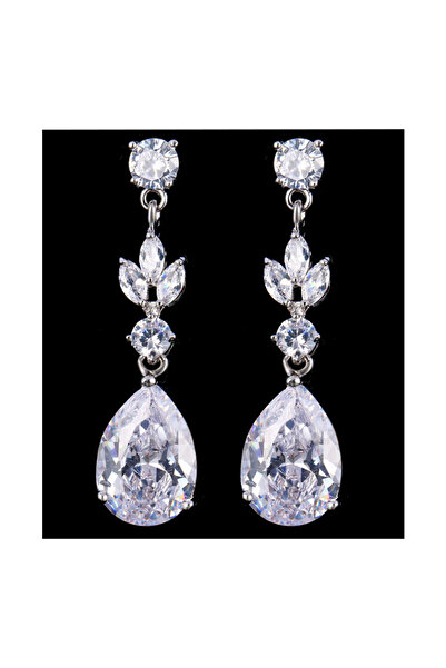 OEM White Leaf bridal earrings