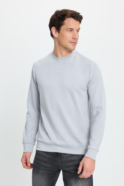 Tudors Ανδρικό φούτερ με μακρύ μανίκι με λαιμόκοψη σε γκρι χρώμα