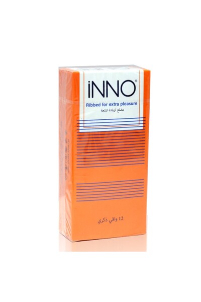 Inno إينو عبوة واقيات ذكرية مضلعة من 12 قطعة