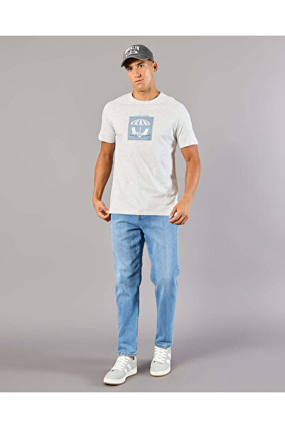 REDTAG Men White Printed Basic T-Shirt