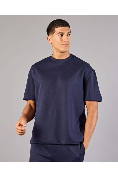 REDTAG Men Navy Modal Active T-Shirt