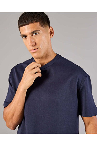 REDTAG Men Navy Modal Active T-Shirt