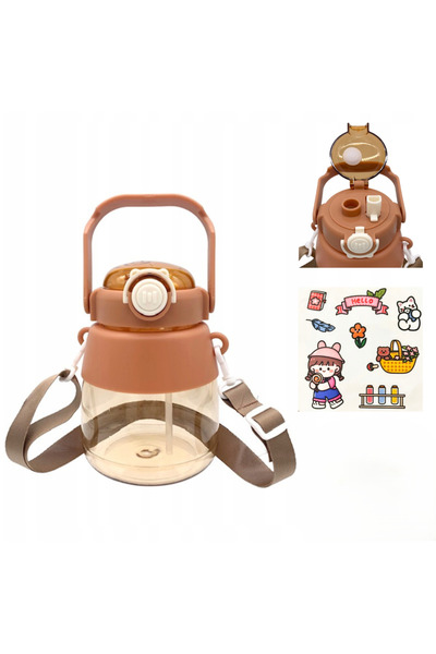 zola Water bottle with straw for children, locking system with lid, 1000 ml