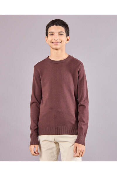 REDTAG سترة بنية محبوكة للأولاد الكبار