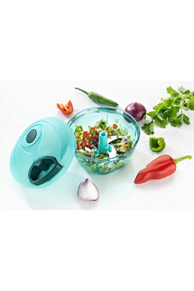 NEONI Plastic 450 ml Compact Vegetable Chopper with 3 Blades, Green