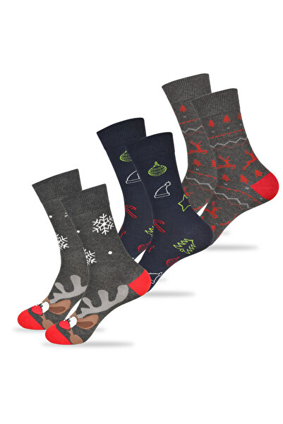 Lee Cooper Men's Long Warm Socks, Lee Cooper, Logo, Christmas Theme, set of 6 pieces
