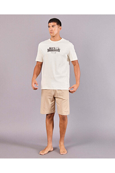 REDTAG Men Ivory And Beige Printed Pyjama Set (2 Piece)