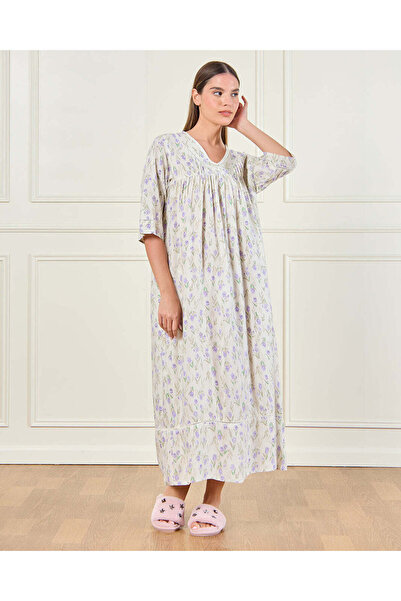 REDTAG Women White All Over Printed Nightgown