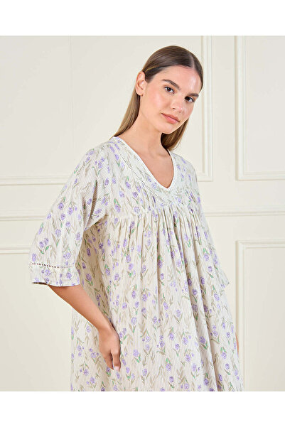 REDTAG Women White All Over Printed Nightgown